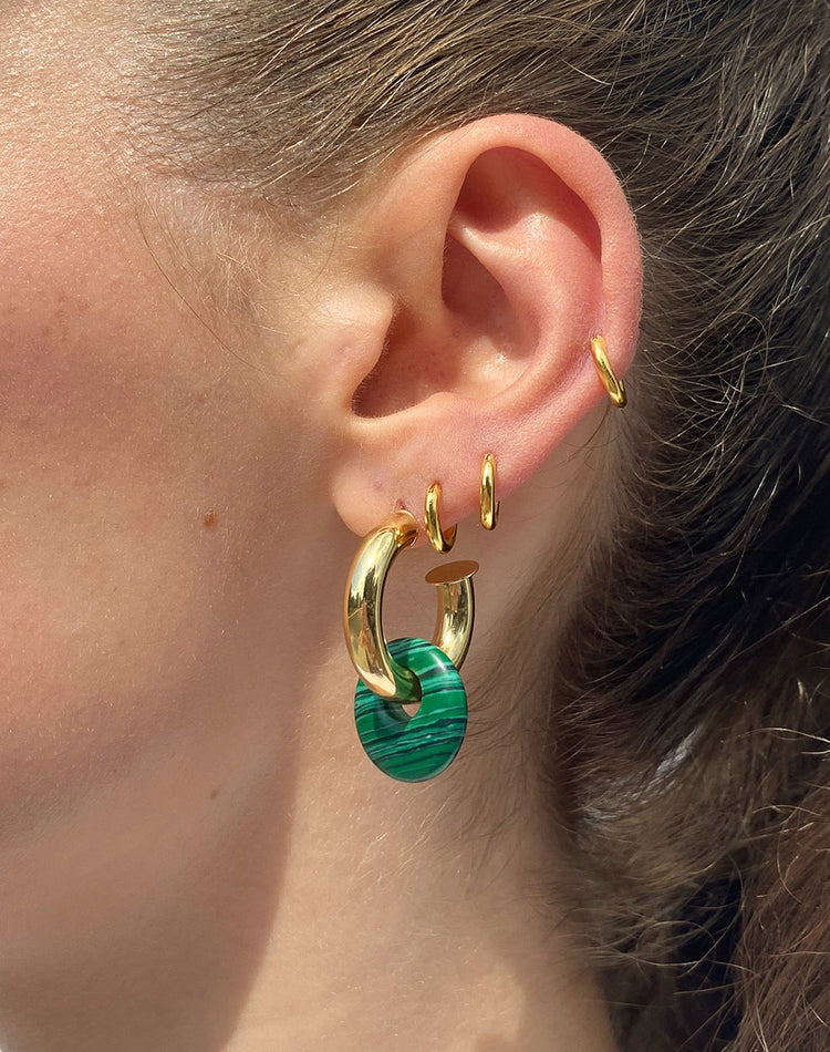 Malachite Doughnut Earring Charm